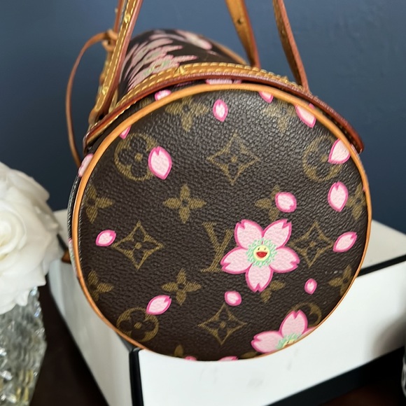 LOUIS VUITTON PAPILLON Hand Bag Monogram Cherry Blossoms France Vintage - Picture 5 of 14